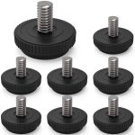 ONEHOME 8 Pack 5/16-18 Stainless Steel Adjustable Threaded Furniture Leg Leveling Feet Screw-In Glide Levelers,Screw Foot Levelers Screw On