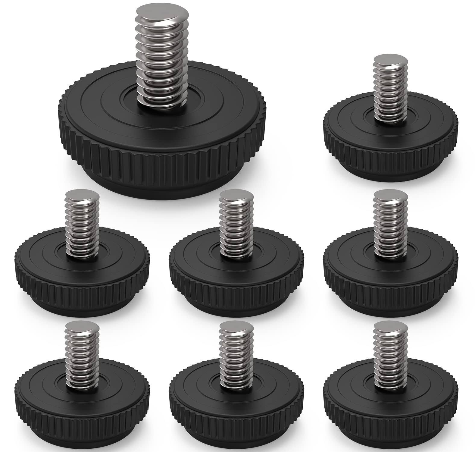 eda0c6eb1756298f715a9e60772136443458c61833a925ad4777cbad0404ba26.jpg ONEHOME 8 Pack 5/16-18 Stainless Steel Adjustable Threaded Furniture Leg Leveling Feet Screw-In Glide Levelers,Screw Foot Levelers Screw On - Image 1