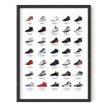 Haus and Hues Jordan Sneaker Posters for Guys - Michael Jordan Shoe Poster Cool Sneaker Wall Art for Bedroom Dope Hypebeast Poster Sneakerhead Room de