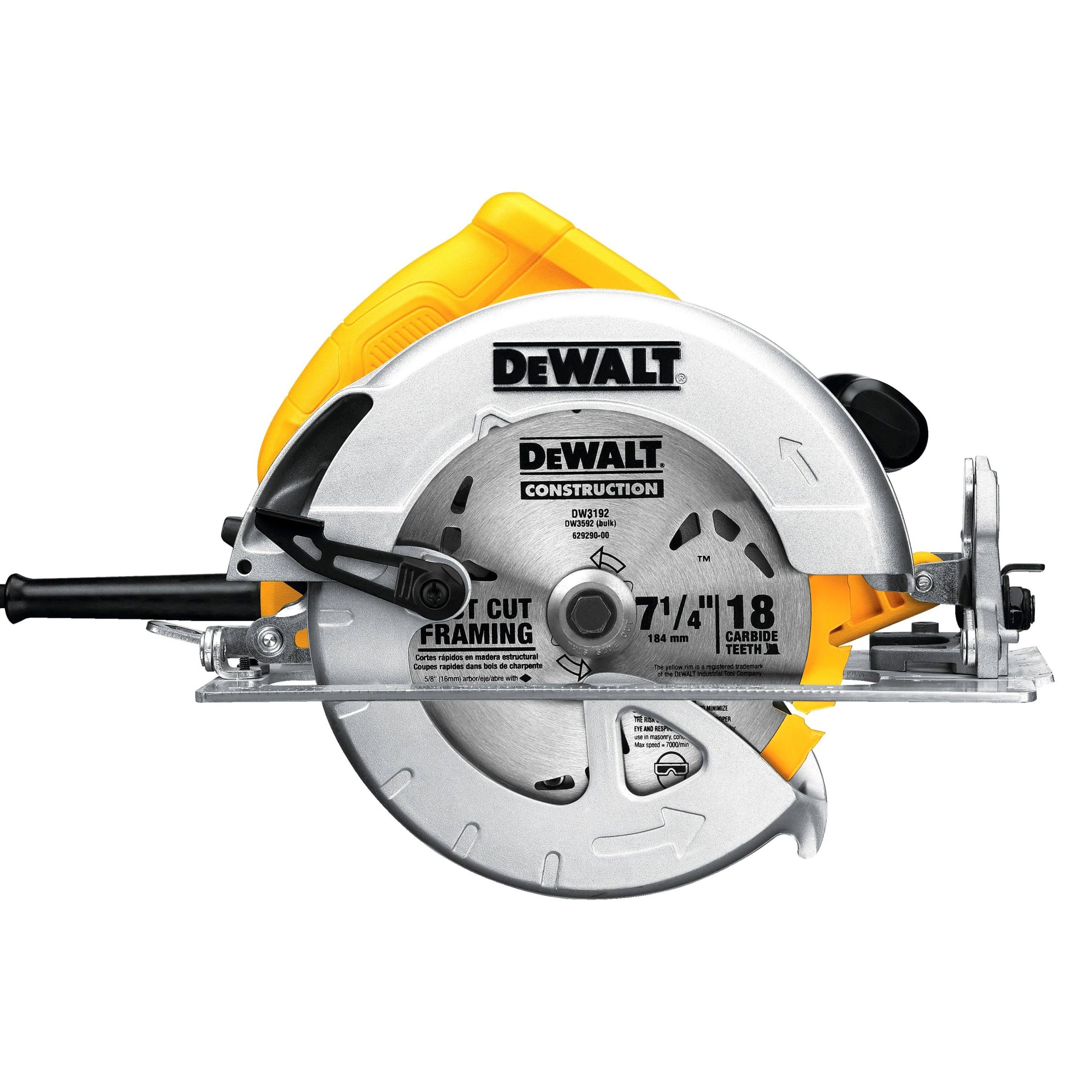 edd471468c6fb6743fbe6da2323e793865422330ae4088721cf58af5348607c2.jpg DeWalt DWE575 15-Amp Lightweight Circular Saw-Instock - Image 1