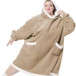 Bedsure Wearable Blanket Hoodie - Sherpa Fleece Hooded Blanket for Adult As A Gift