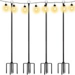 Walensee 9.4 ft. Outdoor String Light Poles for Patio, Garden, Yard Flagpole 4 Pack