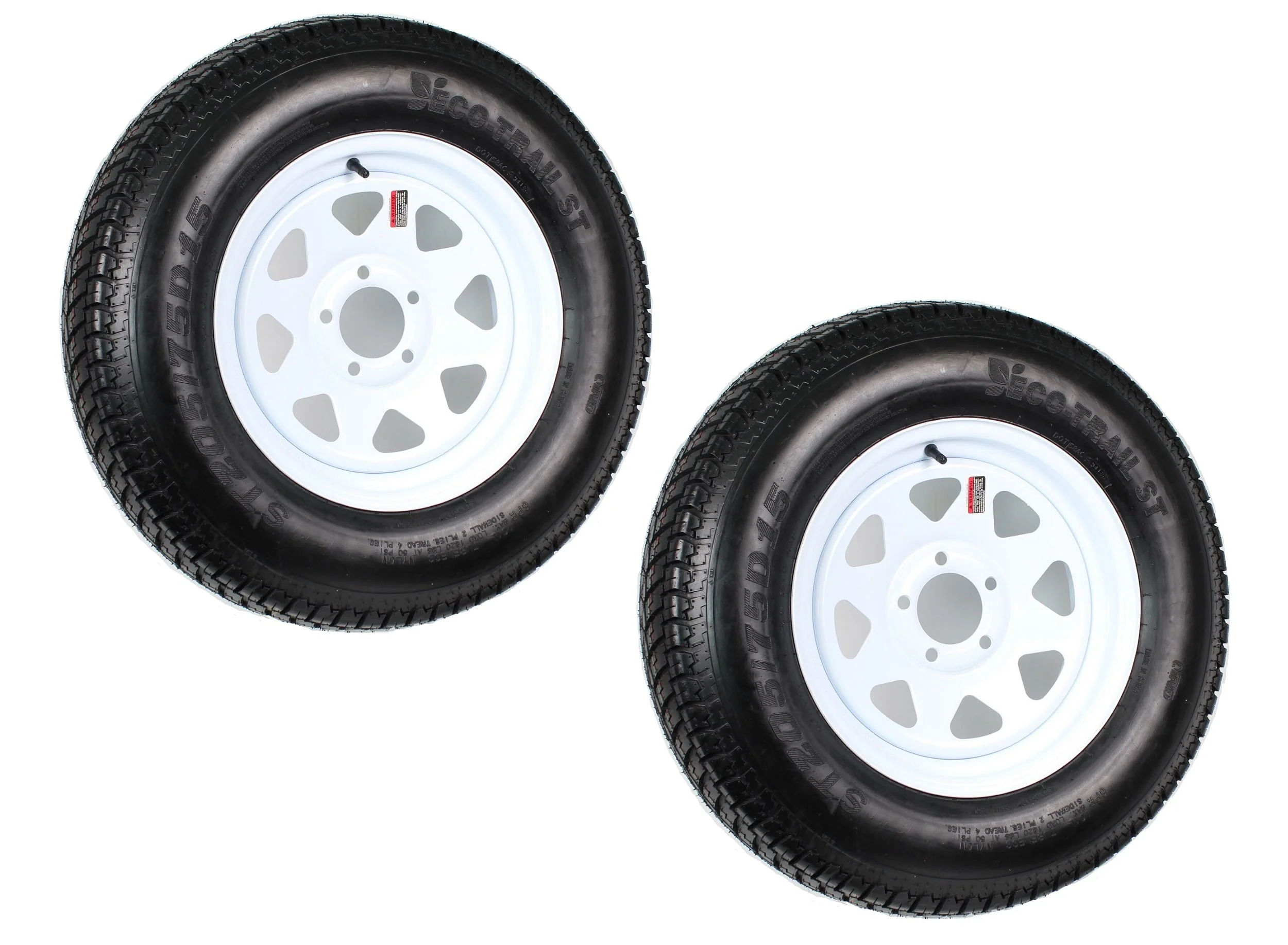 ee55b6565bae6d8c52c67b909be3a6488f90b8625f2fd871fc5fae4512856540.webp 2 - Pack Trailer Tire on Rim ST205/75D15 205/75 D 15 In. LRC 5 Hole White Spoke - Image 1