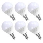 GOSCHE 6 Pack Bright Ceiling Fan Light Bulbs, 60 Watt Equivalent, Daylight 5000K, E12 LED Bulb, A15 Shape Candelabra Base Chandelier Light Bulb, 120V Small