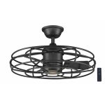 Heritage Point 25 in. Integrated LED Indoor Natural Iron Ceiling Fan with Light and Remote Control