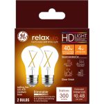 Ge Relax Light Bulbs, LED, Ceiling Fan, Soft White, 40 Watts - 2 light bulbs