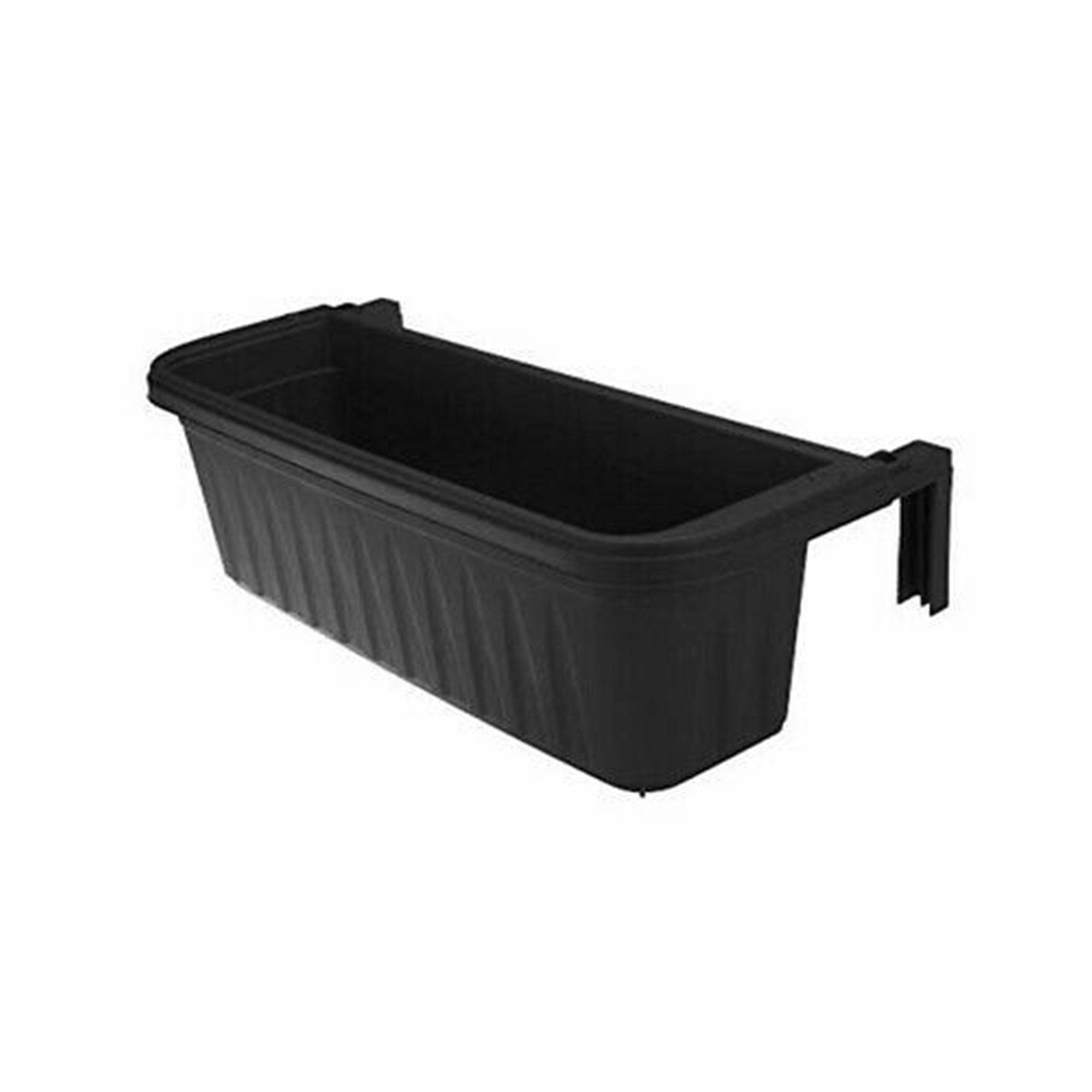ee8f728944449b74e160994c418258acbd690c01e154a4845ef77f5c33ac2925.jpg Apollo Exports International AP-30218BK 24 Adjustable Railing Planter, Black - Image 1