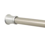 Zenna Home 26" to 76" Adjustable Tension Shower Rod, White - Brushed Nickel