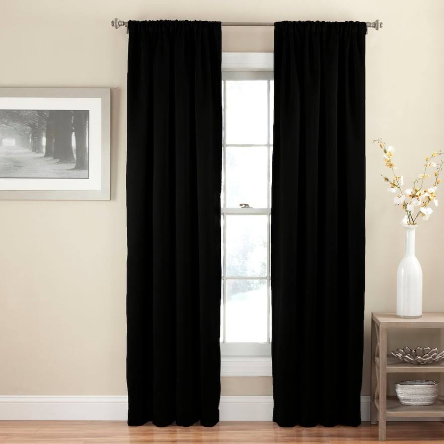 eeebc046f4eda0cd62eed4a5482854b6e5511ab1f816de531756571f58d062a4.jpg Eclipse Thermapanel Room-Darkening 1-Panel Window Curtain, Black, 54x54 - Image 1