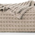 Utopia Bedding Cotton Waffle Blanket 300 GSM (Khaki - 90x108 Inches) Soft Lightweight Breathable Bed Blanket King Size Layering Any Bed for All