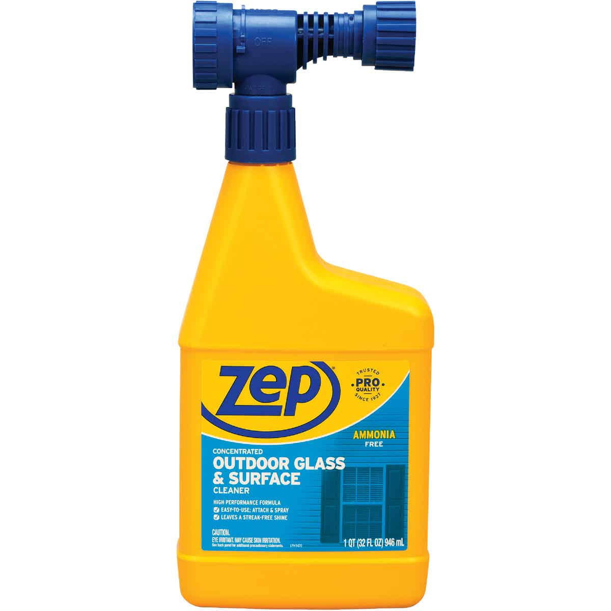ef2b1989ccd5cce0011ec7252dcba952561ac5d75d75d72960bdcf8cbe9d7fc2.jpg Zep Hose-End Outdoor Glass & Surface Cleaner 1 Qt. - Image 1