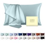 Suatien Mulberry Silk Pillowcase for Hair and Skin Standard Size 20"x 26" with Hidden Zipper Soft Breathable Smooth Cooling Pillow Covers for Sleeping