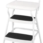 COSCO Stylaire Retro Chair + Step Stool with Flip - up Seat (White, One Pack)