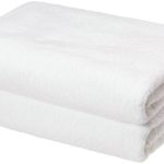 Amazon Basics - 2 Piece Quick-Dry Oversize Bath Towel, 100% Cotton, White, 54" x 30"