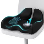 A-Pce Extra Large Memory Seat Cushion for Office Chair Pressure Relief Sciatica & Tailbone Pain Relief Memory Foam Firm Coccyx Pad for Long Sitting,