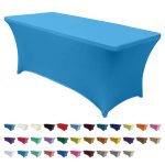 ABCCANOPY Spandex Tablecloths for 6 ft Home Rectangular Table Fitted Stretch Table Cover Polyester Tablecover Table Toppers