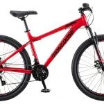 Mongoose 26 - In. Durham Unisex Mountain Bike, Red and Black, 21 Speeds