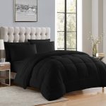 Sweet Home Collection Down Alternative Comforter All Season Warmth Bed Sheets Bedding Black : Queen