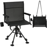 AECOJOY Lightweight Hunting Chair Without Cushion, Foldable & Rotating, Quiet Design for Deer Blind