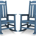 SERWALL Outdoor Rocking Chair Blue Set of 2