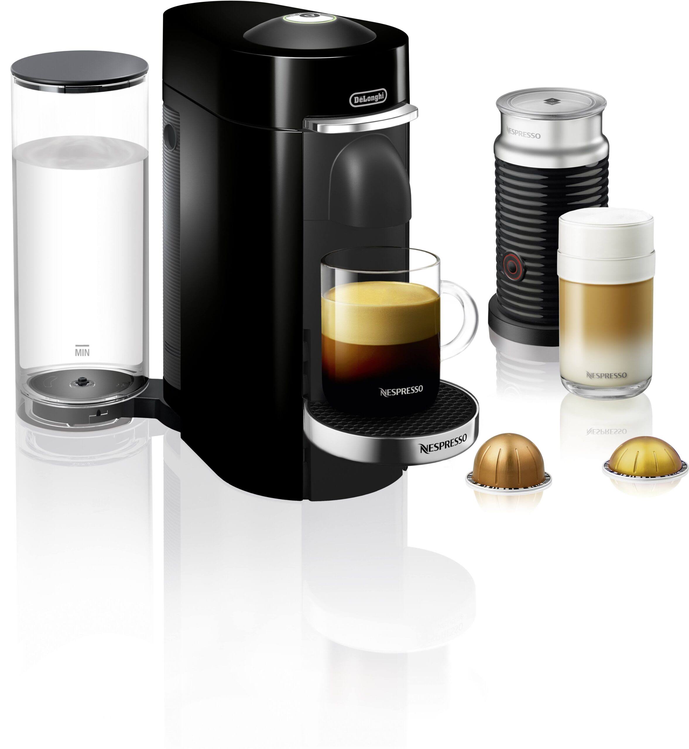 f026d4a33199724203a2166547628fdd145d885e14184e839a1dd0080abeb366.jpg De'Longhi Nespresso VertuoPlus Coffee and Espresso Maker with Aeroccino, Black - Image 1