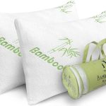 Bamboo Pillows Queen Size Set of 2 [Adjustable] Shredded Memory Foam for Sleeping - Ultra Soft Cool & Breathable Zippered Cover - Relieves Neck Pain