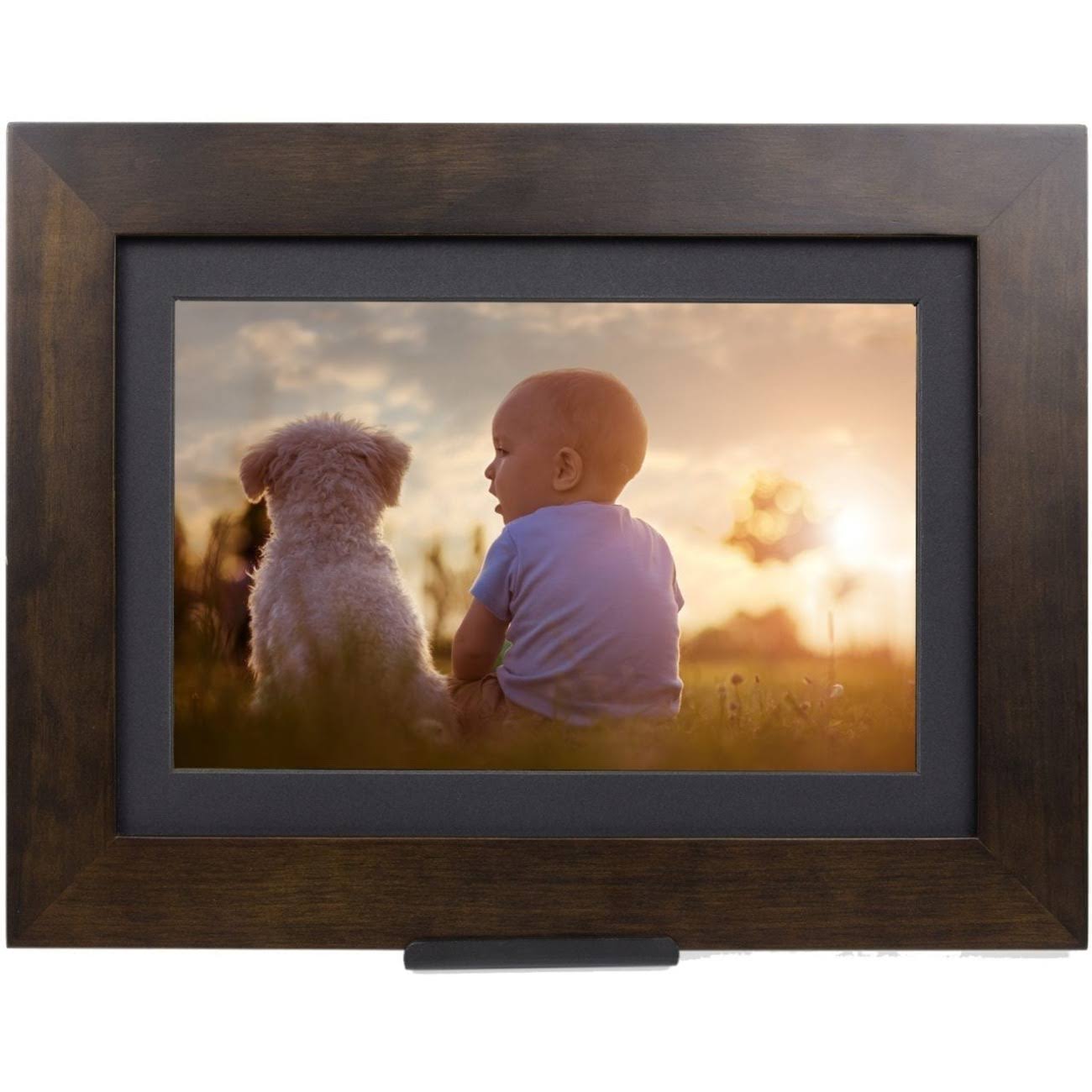 f0446eb2a576d407d48ea80e83c1873a907a585ecd1fb1ee77e6644134864206.jpg Simply Smart Home 8" Espresso PhotoShare Friends and Family Smart Frame - Image 1