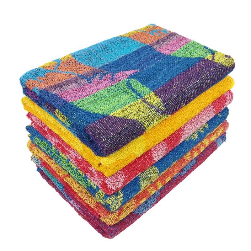 f067a59859fc06e0594a0396f88610c161a8f04a402920af1b84b2f36a18664d.jpg Kaufman - Terry Beach & Pool Towel 6-Pack Assorted Designs - 30in x 60in (104700-6PK) - Image 1
