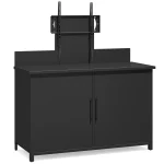 AECOJOY Outdoor Storage Cabinet with TV Mount for 40–85 Inch Tvs, Mobile TV Stand on Wheels