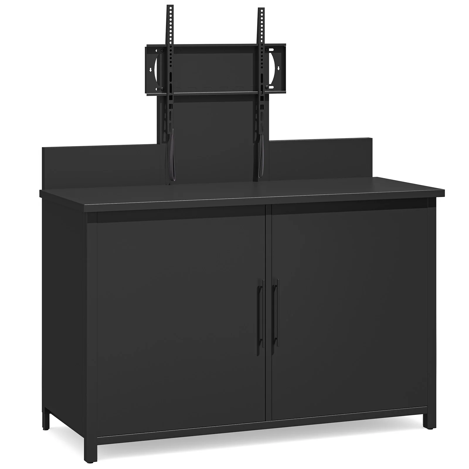 f08b320569afbe83801d378a157914aa57e1d3ab05503531c31e9ba73f203b2e.webp AECOJOY Outdoor Storage Cabinet with TV Mount for 40–85 Inch Tvs, Mobile TV Stand on Wheels - Image 1