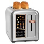 SEEDEEM Toaster 2 Slice, Stainless Toaster LCD Display&Touch Button, 50% Faster Heating Speed, 1.4'' Wide Slots Toaster, 4 Basic+More Timer