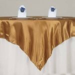 Efavormart 72" Satin Square Tablecloth Overlay for Wedding Catering Party Table Decorations Gold Square Tablecloth Cover