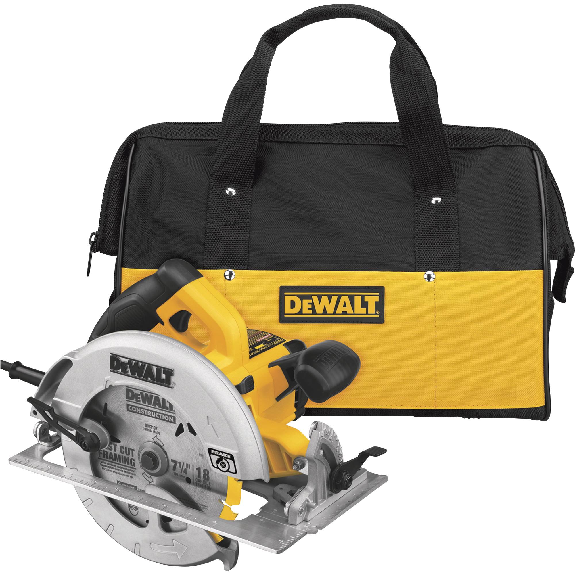 f0c18c37fa8c60996df1fb90cf911058e54da698cf0b16e0529cc4066bff8a4b.jpg Dewalt Lightweight Circular Saw with Electric Brake - Image 1