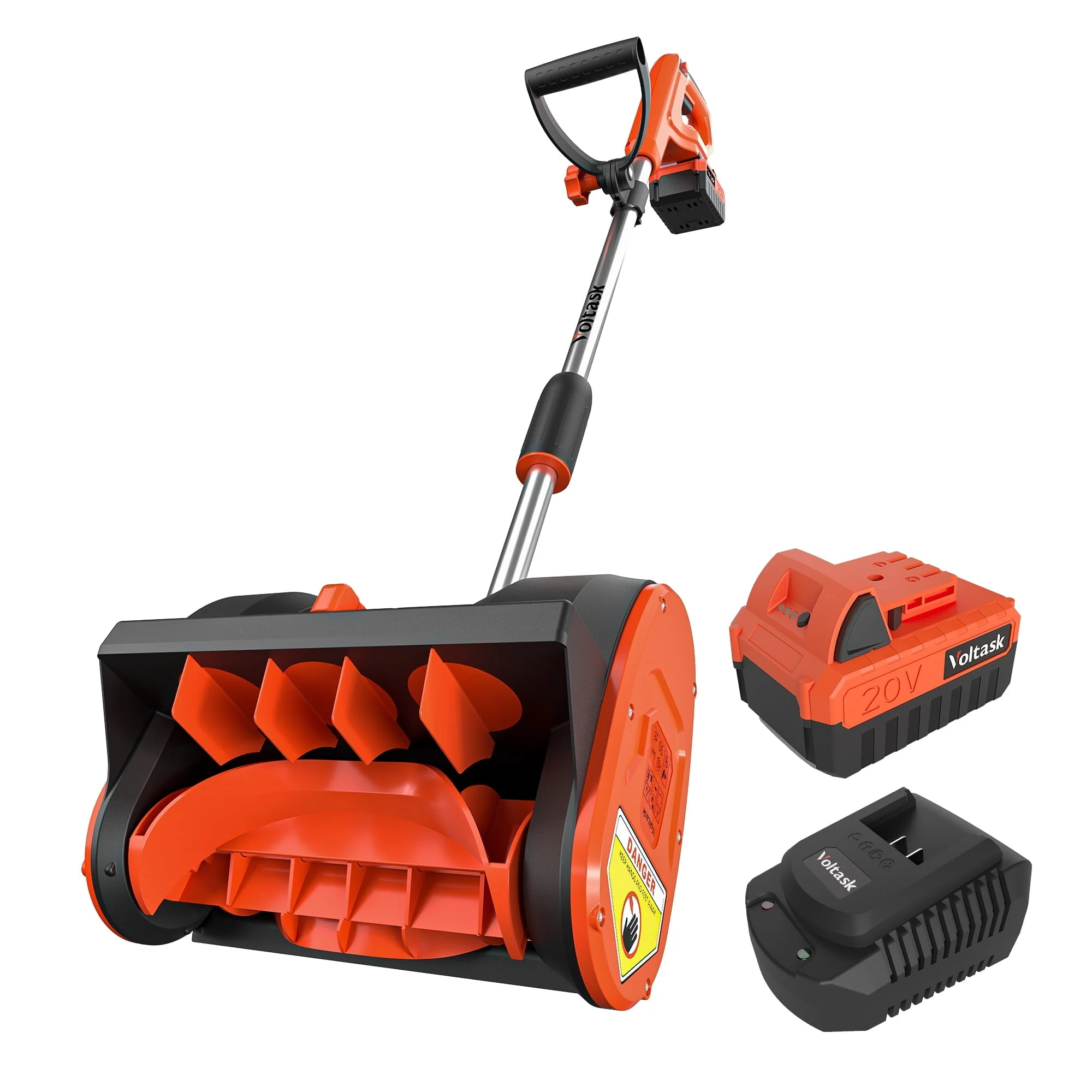 f0d0819fcd52c195ff437780c3a171f52fce266164d593f2b6dbebe8f8eb4058-1.webp VOLTASK 20V 12 - Inch Cordless Snow Shovel with Directional Plate, Battery & Quick Charger Included - Image 1