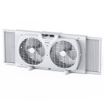Shinic 3-Speed Twin Window Fan with Removable Bug Screen