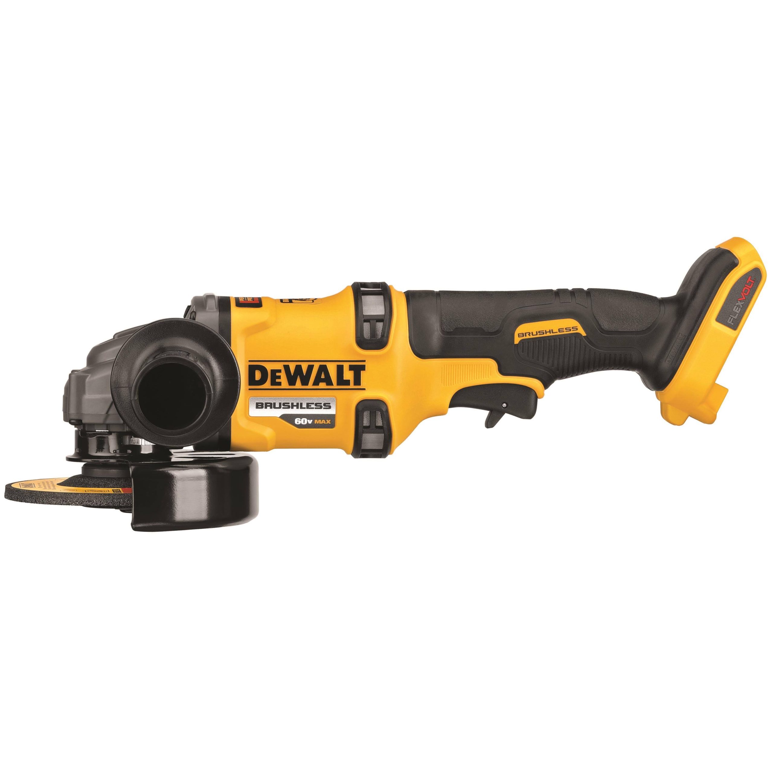 f0fa5342597fb1e49a2de5080e0ee79eca8b5d6b79bb8c4096cac75acc93ebad.jpg DeWalt DCG418B FLEXVOLT 60V Max Brushless 4-1/2"-6" Cordless Grinder with Kickback Brake - Image 1