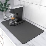 PoYang Coffee Maker Mat for Countertops: Coffee Mat Absorbent Coffee Bar Mat for Kitchen Hide Stain Rubber Backed, 12" x 17" Coffee