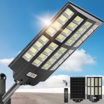 4200W Solar Street Lights Outdoor - Wide Angle Solar Lights Outdoor Motion Sensor, Solar Parking Lot Lights Dusk to Dawn, 7000K LED Street Lights Solar Powered for Commercial, Yard