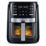 Gourmia 6-qt Digital Window Air Fryer with 12 Presets & Guided Cooking Black