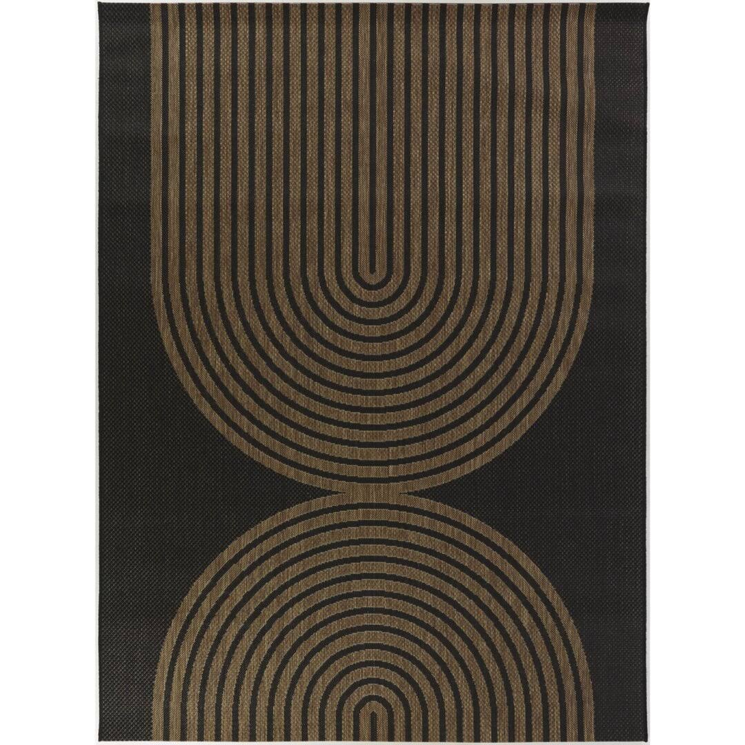 f1e479d222be0acb9bee1b83588d39e96fa9e810865b4c0555dfd428ecb2c3c9.jpg Sophia Geometric Flatweave Black/Brown Area Rug AllModern Rug Size: Rectangle 7'10" x 10' - Image 1