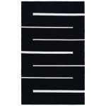 Estremera Striped Handmade Flatweave Cotton Black/White Area Rug Ebern Designs Rug Size: Rectangle 5' x 8'