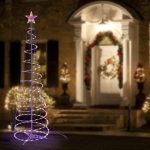 6 ft Color Changing Christmas Xmas LED Spiral Tree Light Battery Holiday Decor.