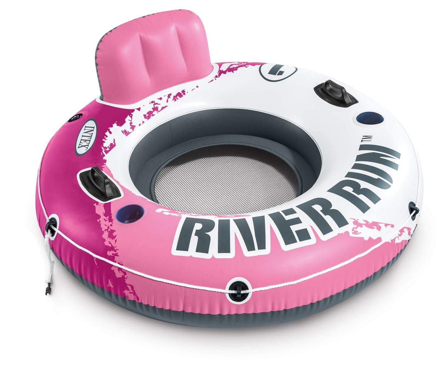 f21876b914a828c094ac2d2ec0bd2731abcb64c55eb730d2a94669caa74a806b.jpg Intex Pink River Run I Sport Lounge, Inflatable Water Float, 53" Diameter - Image 1