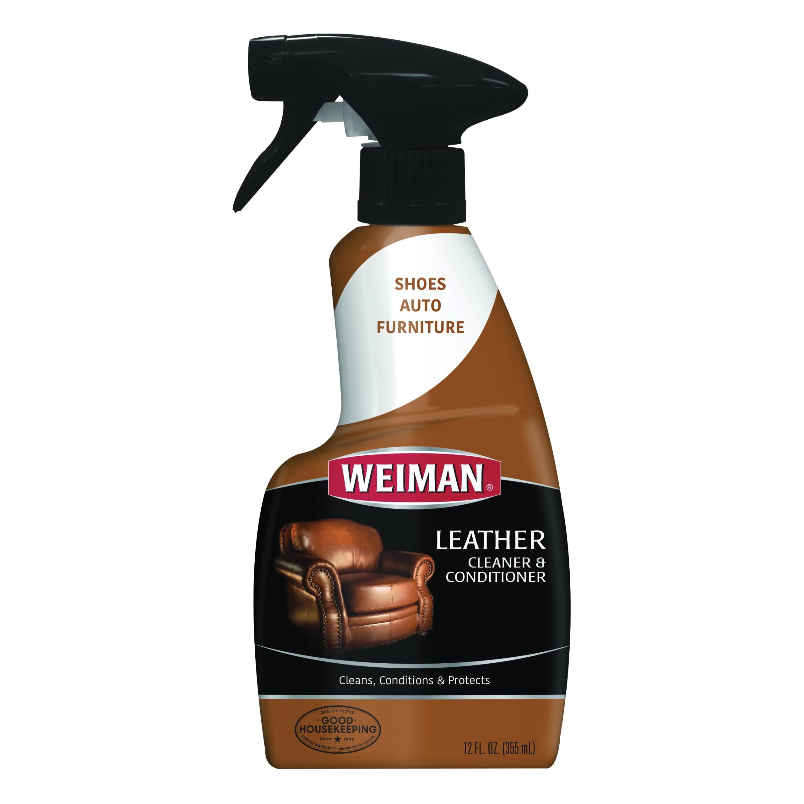 f228929302bfcdad82a811aad96bd800a5c78d07410d4724c6544bdf50a060a7.jpg Weiman Leather Cleaner & Polish - 12 fl oz spray bottle - Image 1