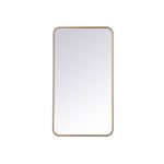Sabine Metal Rounded Rectangle Wall Mirror Size: 36'' H x 20'' W Finish: Brass