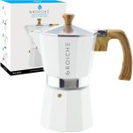 Grosche Milano Stovetop Espresso 6-Cup Moka Pot Coffee Maker, White