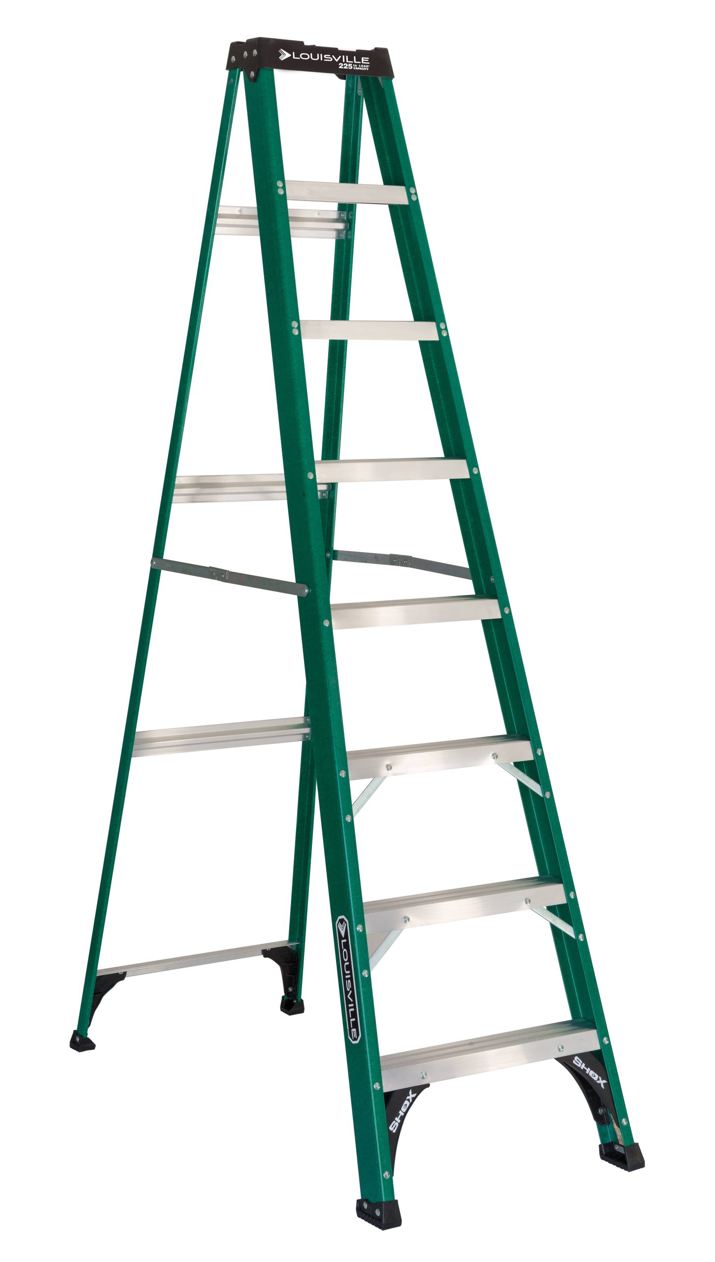 f2615c4928da5dce7603b4ee76daf4792e72c3b5e888dd857bbf504c9f00c64b.jpg Louisville 8 ft. Fiberglass Step Ladder - DADFS4008 - Image 1