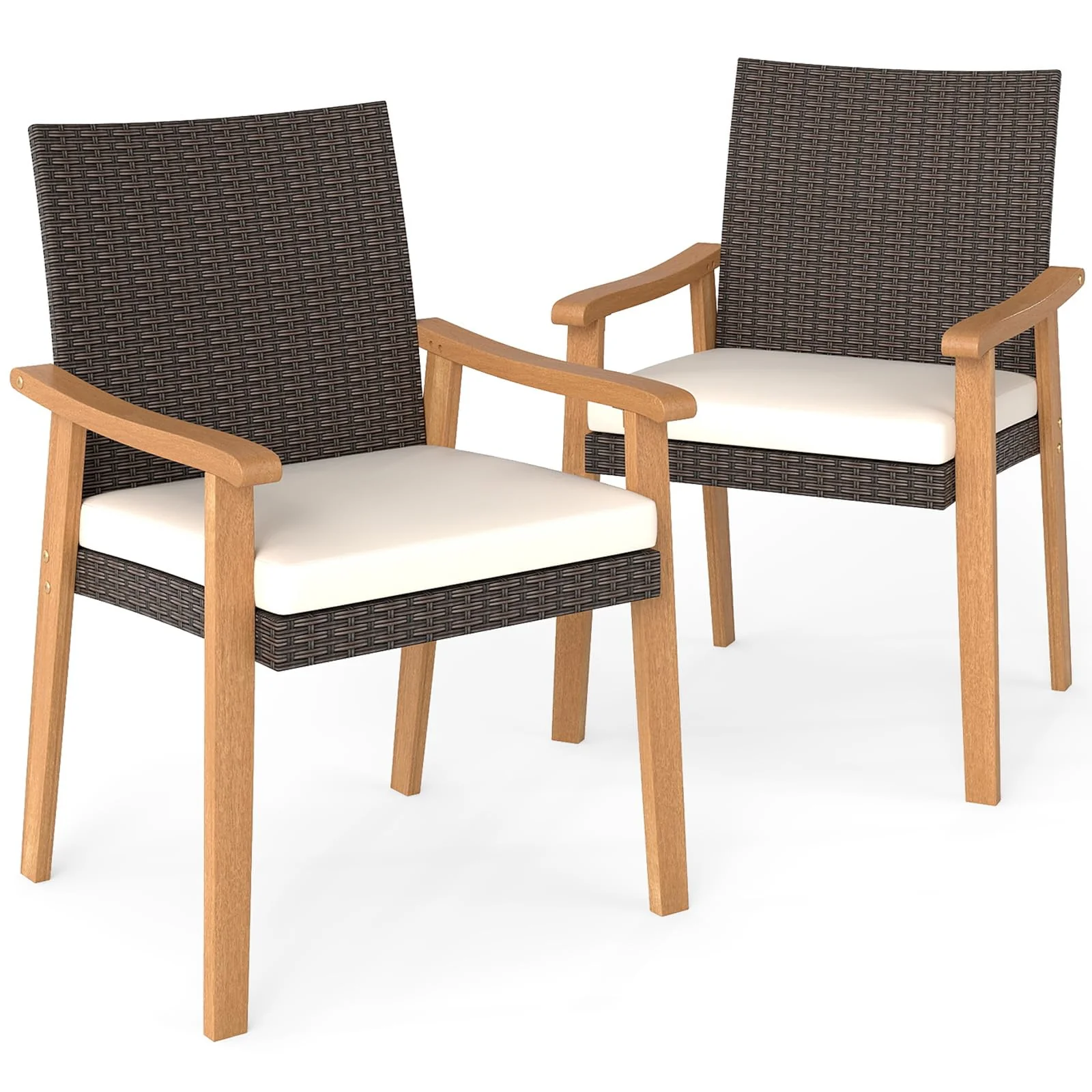 f26c6acc82d563e2c6eef9fb85d09d8baea678abae92b34e850244775b79e7df.webp Tangkula Patio Wicker Dining Chair Set of 2/4 for Deck Garden Poolside Backyard - Image 1