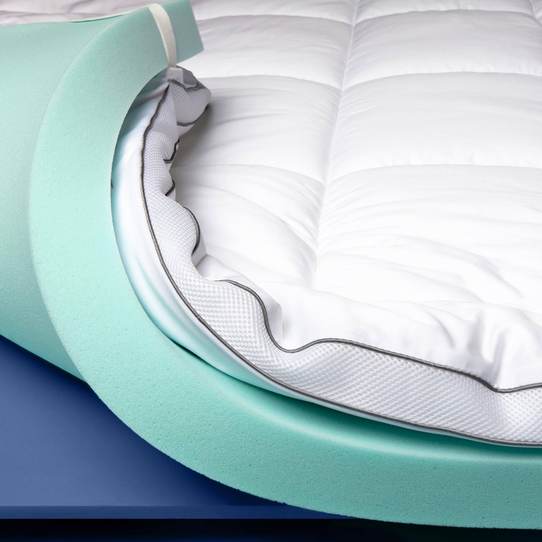 f2952726489390dee9cca07c02617d0dd2daa14e20e7188a287d834f573278c4.jpg ViscoSoft 3 inch Pillow Top Memory Foam Mattress Topper Full - Serene Lux Dual Layer Mattress Pad - Image 1