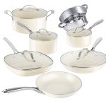 Gotham Steel Natural Collection 12 Piece Cookware Set in Cream